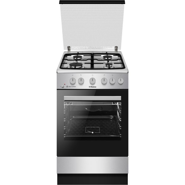 Плита Hansa газовая, 50x60см, 71л, чугун, газ контр., нержавеющая сталь