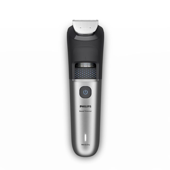 Тример Philips Series 7000, для бороди і вусів, акум., сталь, чорно-сріблястий