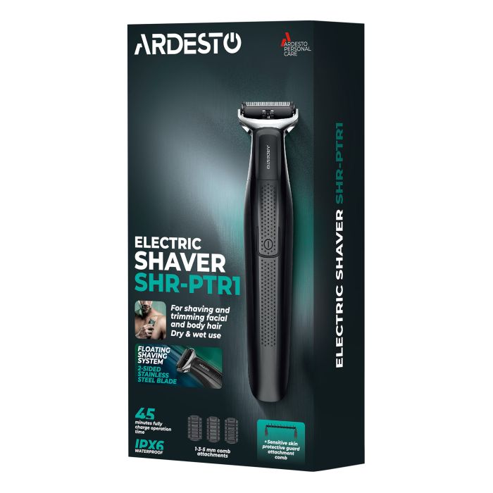 Бритва електр. Ardesto One blade, Li-Ion, сух.+волог., тример, 3 насадки, чорний