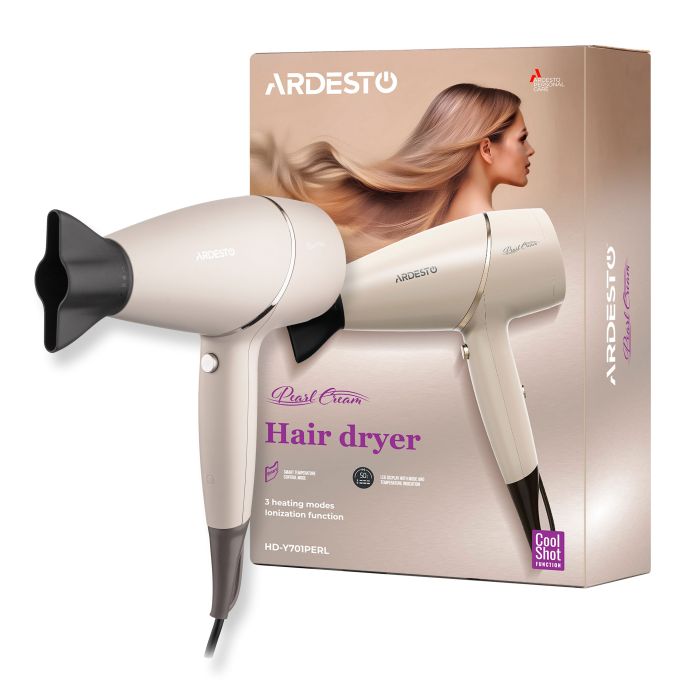 Фен Ardesto Pearl Cream HD-Y700PERL, 1750-2100Вт, 3 скорости, 3 темп.режима, бежевый