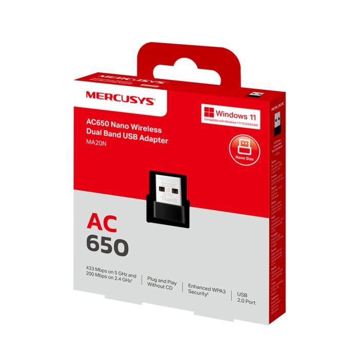 WiFi-адаптер MERCUSYS MA20 AC650, USB