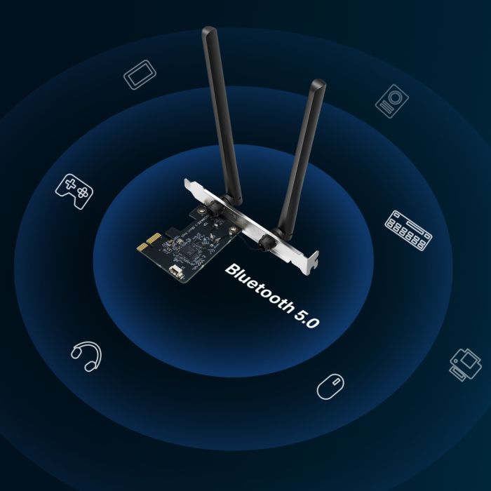 Адаптер WiFi MERCUSYS  AC1200, PCI-Express x1, BT5.0 Mercusys MA30E