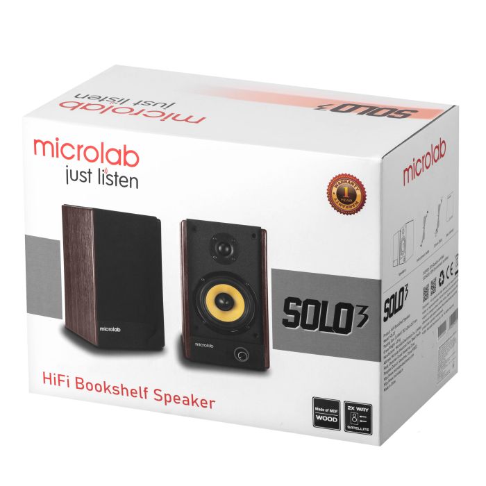 Акустическая система MICROLAB SOLO 3 2.0, 40w, mini-jack/, коричневый