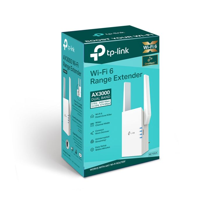 Розширювач покриття WiFi TP-LINK  AX3000, 1хGE, MESH TP-Link RE705X