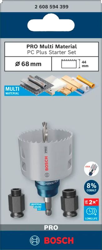 Набор коронок стартовый Bosch Professional Multi Material Power Change Plus 68мм 3шт