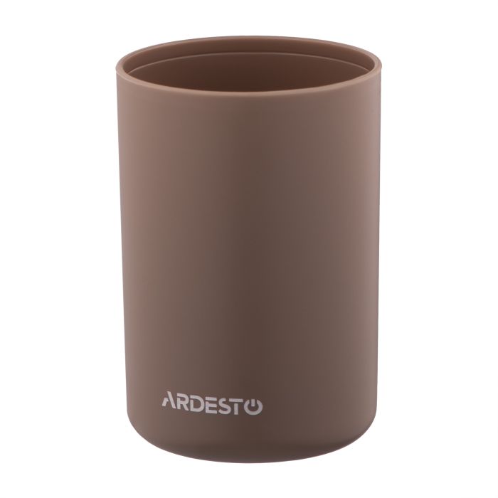 Набор для ванной камины Ardesto Minimalism 360мл, 3 предмета, полипропилен, бамбук, тауп