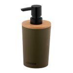 Диспенсер для мила Ardesto Minimalism 380мл, поліпропілен, бамбук, зелений темний