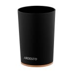 Склянка для зубних щіток Ardesto Minimalism 7.8x11.3см, поліпропілен, бамбук, чорний