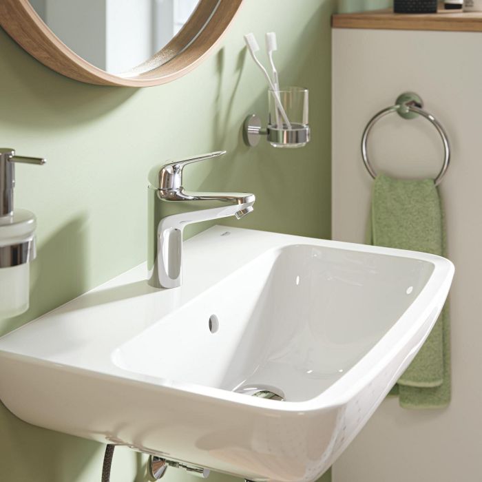 Смеситель для раковины Grohe QuickFix Swift M дл. излива - 116мм, неповоротный, 1 рычаг, хром