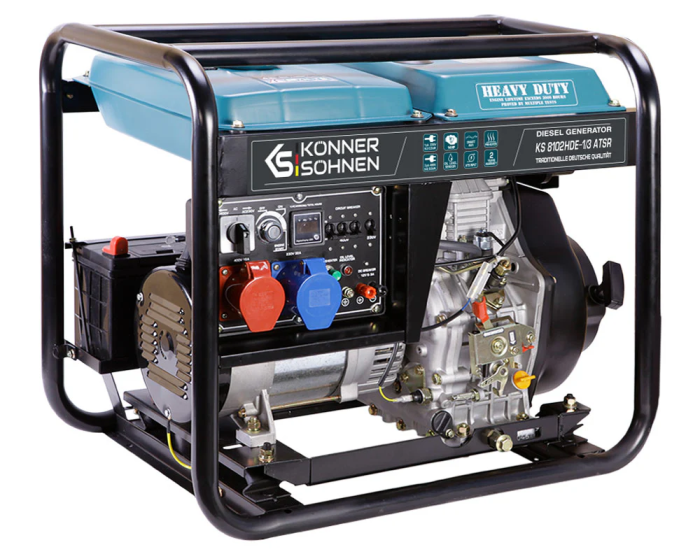 Генератор дизельний Konner&Sohnen KS 8102HDE-1/3 ATSR (EURO II), 230/400В, 5.5/6.5кВт, електростартер, передстартовий підігрів, 117кг