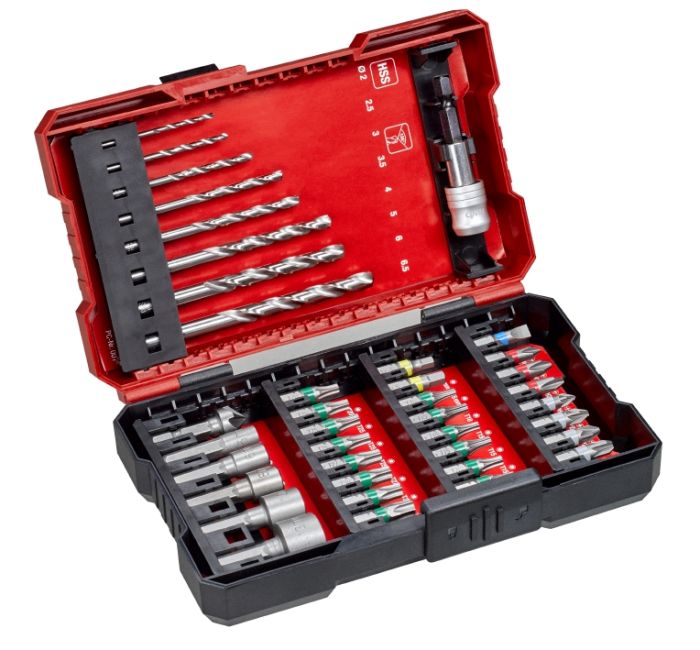 Набір біт і свердл по металу HSS Einhell 39шт L-Box KWB 0.43кг