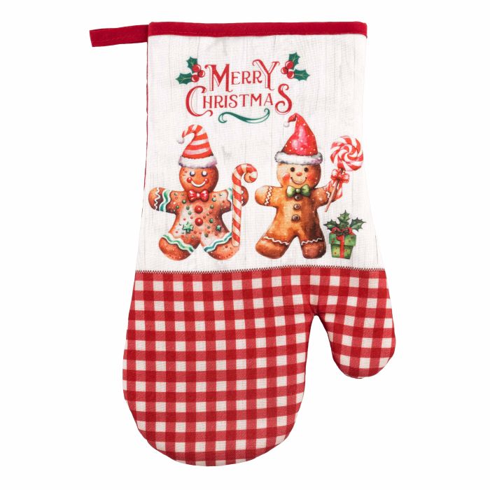 Рукавичка Ardesto Christmas Gingerbread 18х30см, 100% полиэстер (верх), 100% хлопок (низ), красный