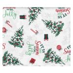 Скатертина Ardesto Christmas Tree 140х180см, 100% поліестер, зелений