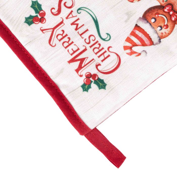Набор прихваток для кухни Ardesto Christmas Gingerbread 18х20см, 18х30см, 100% полиэстер (верх), 100% хлопок (низ), красный