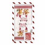 Подарунковий набір рушничків в коробці Ardesto Christmas Gingerbread 38х63см, 2шт, 100% бавовна, червоний