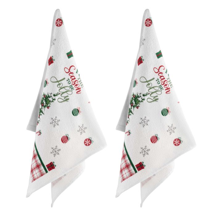 Подарунковий набір рушничків в коробці Ardesto Christmas Tree 38х63см, 2шт, 100% бавовна, зелений