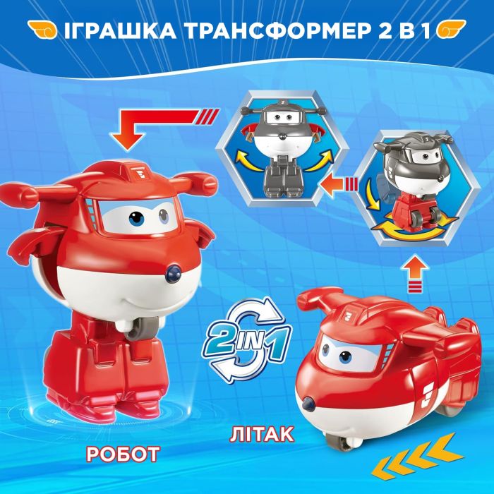 Игровая фигурка-трансформер Super Wings Transform-a-Bots Джетт (Jett)