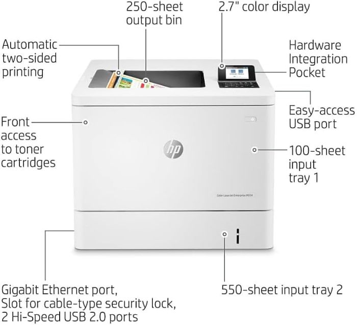 Принтер А4 HP Color LaserJet Enterprise M554dn