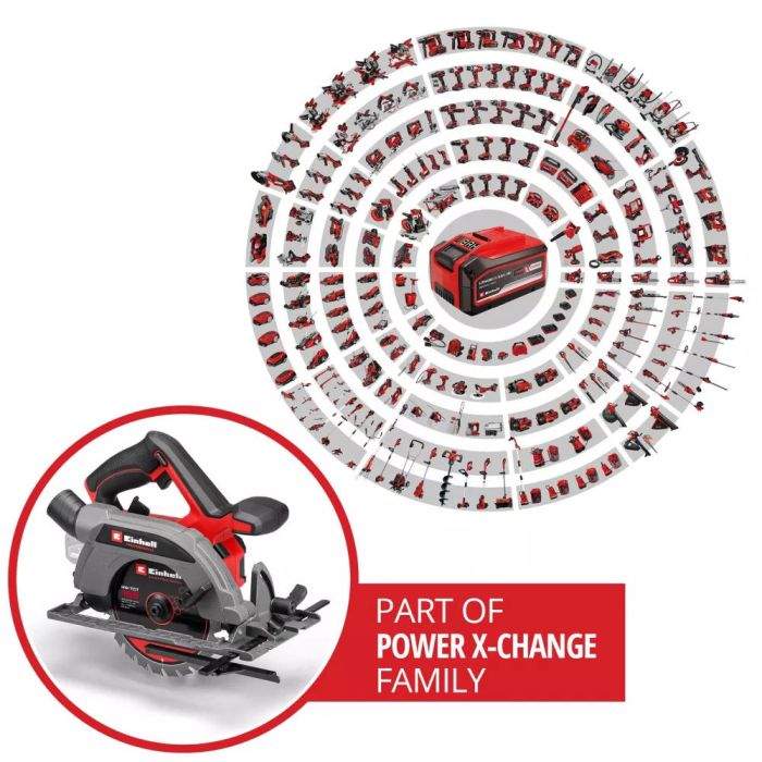 Пила дискова акумуляторна Einhell TP-CS 18/165 Li BL-Solo безщіткова 18В 5000об/хв 165х20мм 2.95кг без АКБ та ЗП