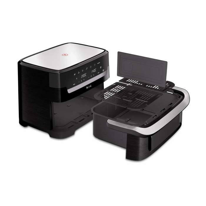 Мультипечь Tefal Dual Easy Fry Flex, 2700Вт, чаша-5.5+3.5л, сенсорное управл., 2 чаши, гриль, пластик, черный