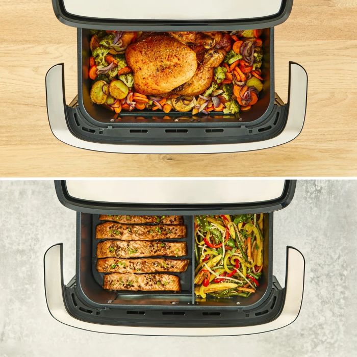 Мультипечь Tefal Dual Easy Fry Flex, 2700Вт, чаша-5.5+3.5л, сенсорное управл., 2 чаши, гриль, пластик, черный