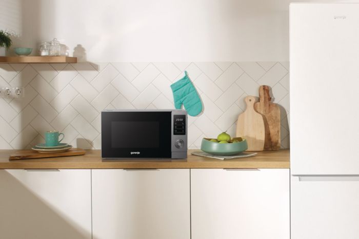 Мікрохвильова піч Gorenje, 20л, електр. керув., 700Вт, дисплей, нерж
