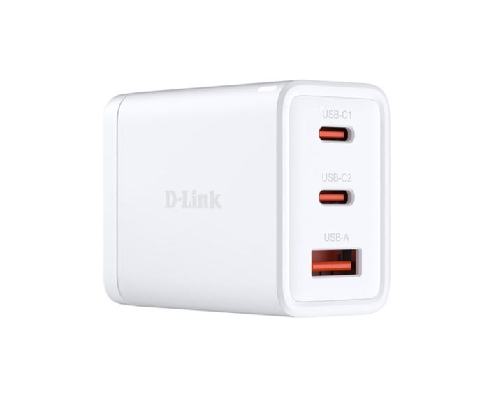Зарядное устройство сетевое   65Вт GaN 2хUSB-С, 1xUSB-A, белый D-Link DCP-651
