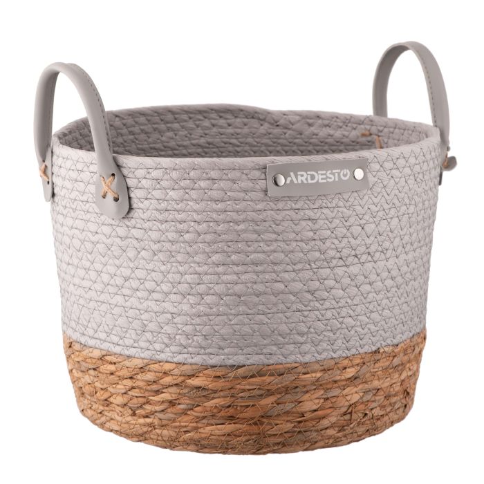 Кошик ARDESTO Minimalism 28х28х22см, паперовий шпагат, рогожка, сірий
