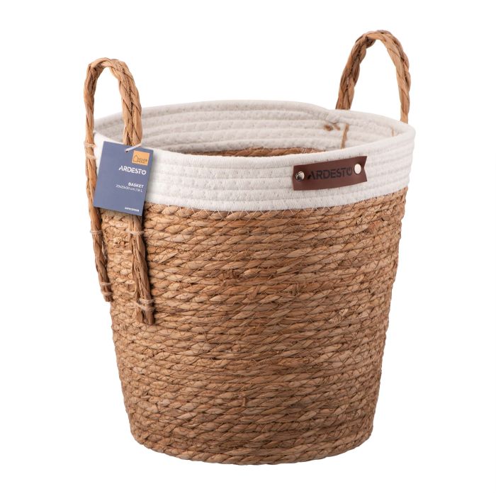 Корзина ARDESTO Prestigio 29х29х30см, рогожка из морских водорослей, хлопковый шпагат