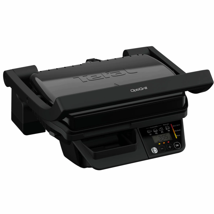 Гриль Tefal прижимний Optigrill , 2000Вт, з`ємні пластини, метал, чорний