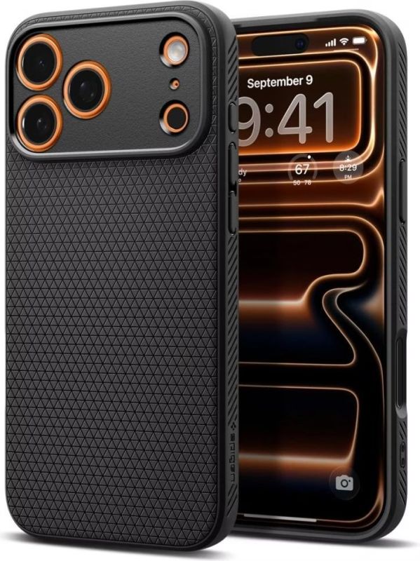 Чохол Spigen для iPhone 17 Pro, Liquid Air, Matte Black
