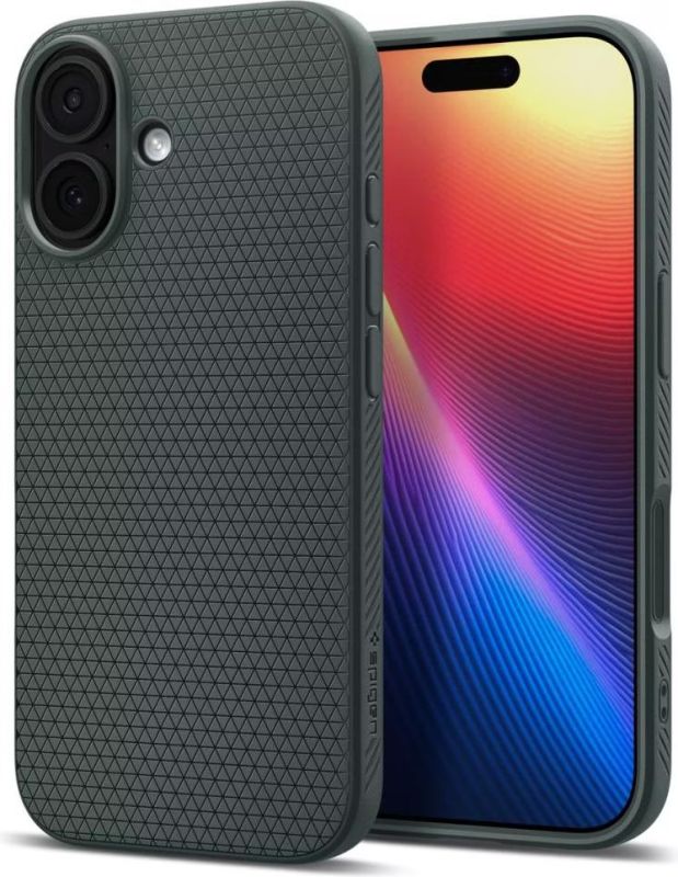 Чехол Spigen для iPhone 17, Liquid Air, Abyss Green