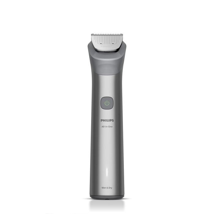 Тример Philips Series 5000, для обличчя, голови, тіла, акум., насадок-9, сталь, сірий