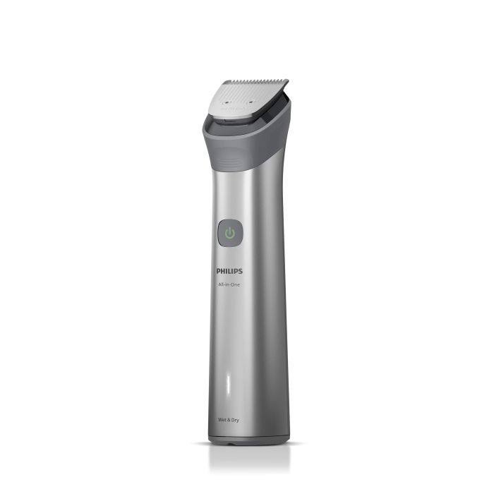Тример Philips Series 5000, для обличчя, голови, тіла, акум., насадок-9, сталь, сірий