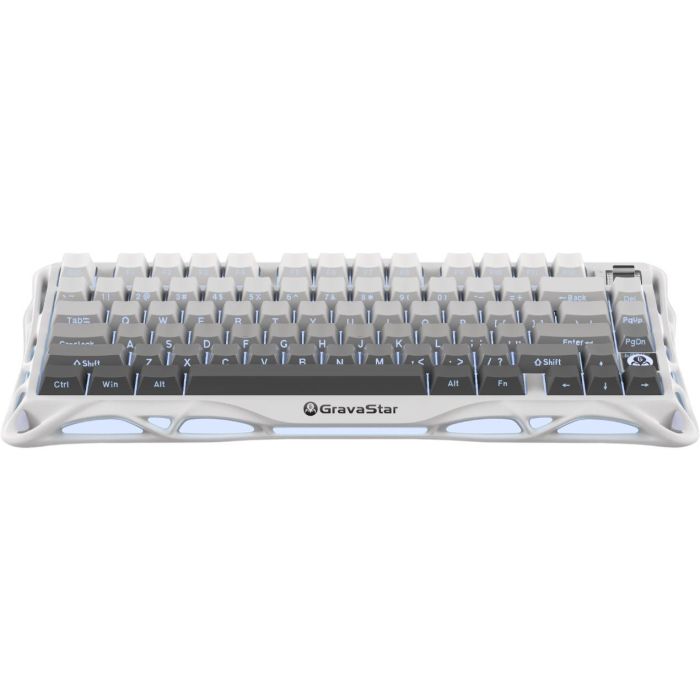Клавіатура механічна GravaStar Mercury K1 80keys, GravaStar x Kailh Cheery Pink, EN/UKR, BT/WL/USB, білий