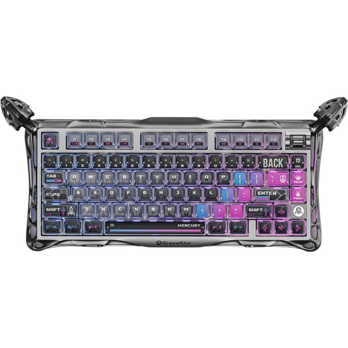 Клавиатура механическая GravaStar Mercury K1 Pro 80keys, GravaStar x Kailh Speedy Mint, BT/WL/USB, cyberpunk