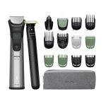 Тример Philips Series 9000, для обличчя, голови, тіла, акум., насадок-17, OneBlade в компл., сталь, сірий