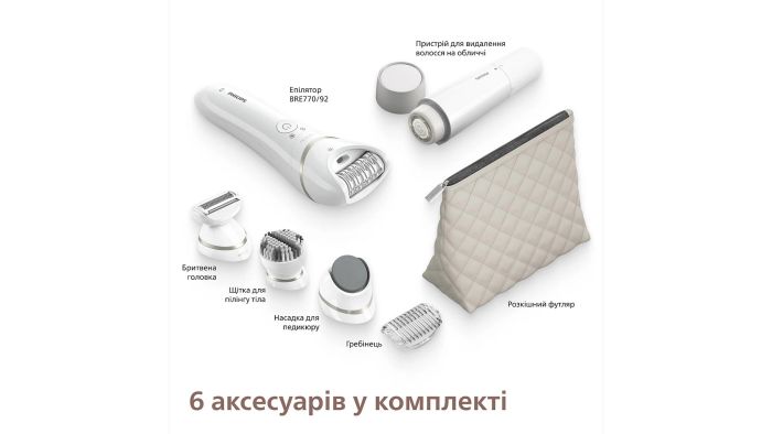 Эпилятор  Philips Series 9000 дисковый, аккумул., пинцет.-32, влаж.+сух., чехол , насадок-6, белый