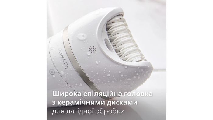 Эпилятор  Philips Series 9000 дисковый, аккумул., пинцет.-32, влаж.+сух., чехол , насадок-6, белый
