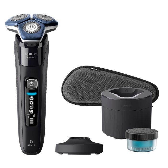 Бритва електр. Philips Series 7000 роторная,  бритв.головок-3, Li-Ion, сух.+влажн., триммер, индикат. заряда, триммер, чехол, синий