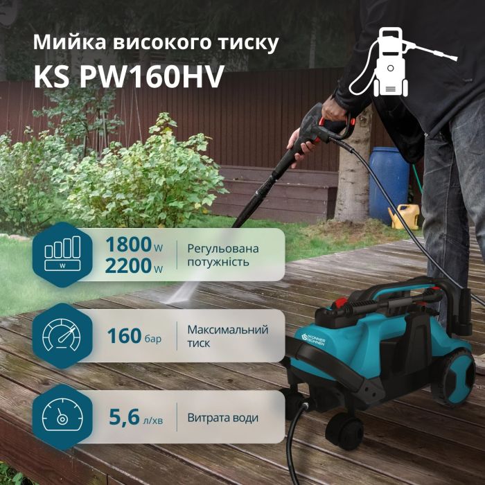 Мойка высокого давления Konner&Sohnen KS 1800-2200Вт 70-160бар 336л/час шланг 8м 10кг
