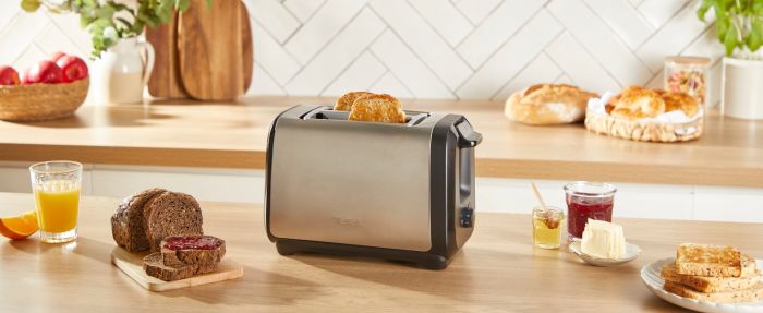 Тостер Tefal Subito 850Вт, разморозка, нерж. сталь, черный