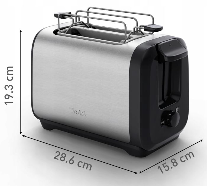 Тостер Tefal Subito 850Вт, разморозка, нерж. сталь, черный