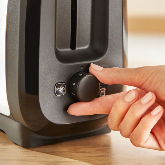 Тостер Tefal Subito 850Вт, разморозка, нерж. сталь, черный