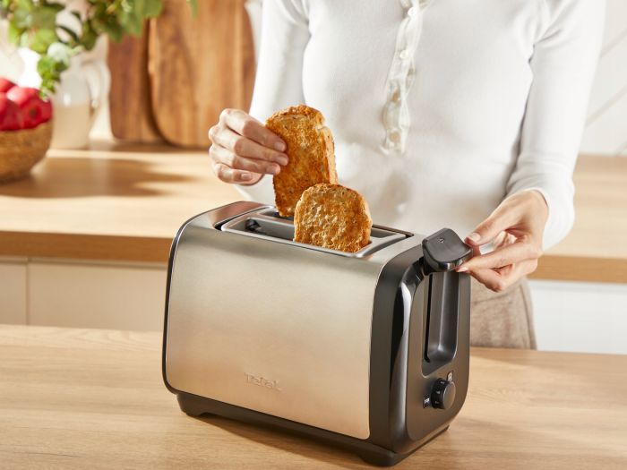 Тостер Tefal Subito 850Вт, разморозка, нерж. сталь, черный