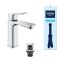 Смеситель для раковины Grohe QuickFix Dice ColdStart M-размера, дл. излива - 116мм, неповоротный, 1 рычаг, хром
