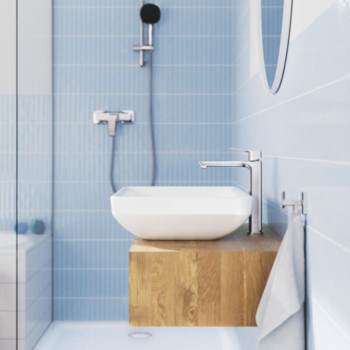 Смеситель для раковины Grohe QuickFix Dice XL-размера, дл. излива - 161мм, неповоротный, 1 рычаг, хром