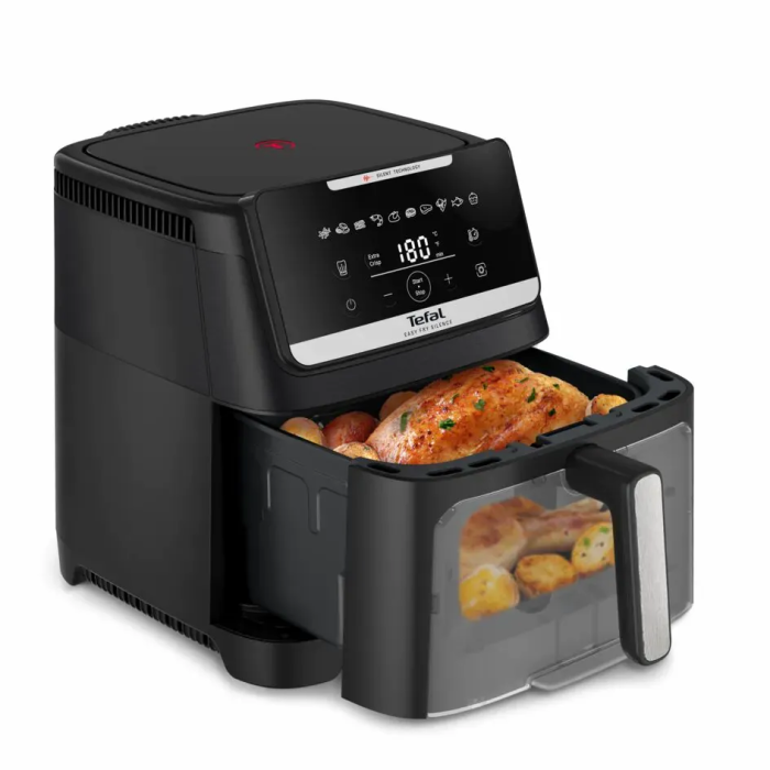 Мультипечь Tefal Easy Fry Silence XXL, 1800Вт, чаша-7л, сенсорное управл., пластик, черный