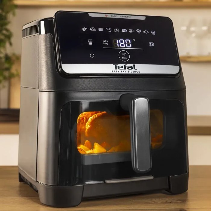 Мультипечь Tefal Easy Fry Silence XXL, 1800Вт, чаша-7л, сенсорное управл., пластик, черный