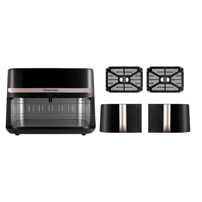 Мультипеч Russell Hobbs Satis Fry DualBaske 2800Вт, чаша-4.5/4.5л, электронное управл., 9 авто. программ, пластик, чорний
